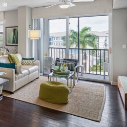 Open space living area with natural lighting